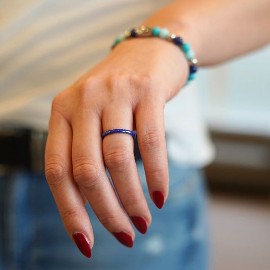 Ring Blau aus Keramik (Stapelring)