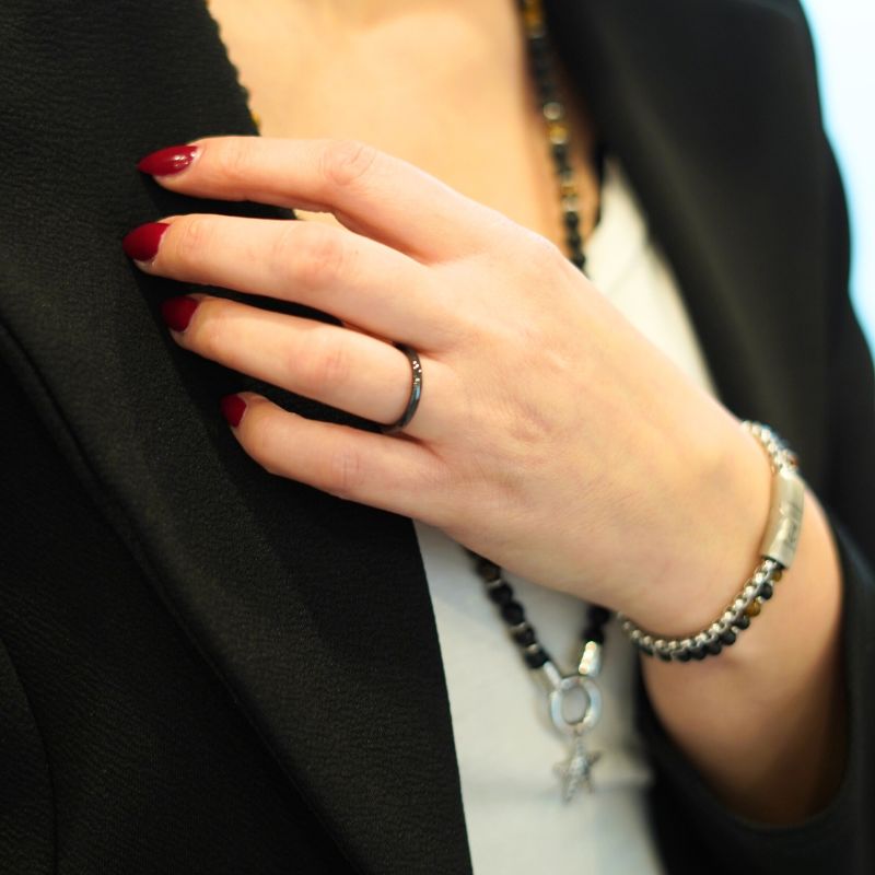 Ring Schwarz aus Keramik (Stapelring)