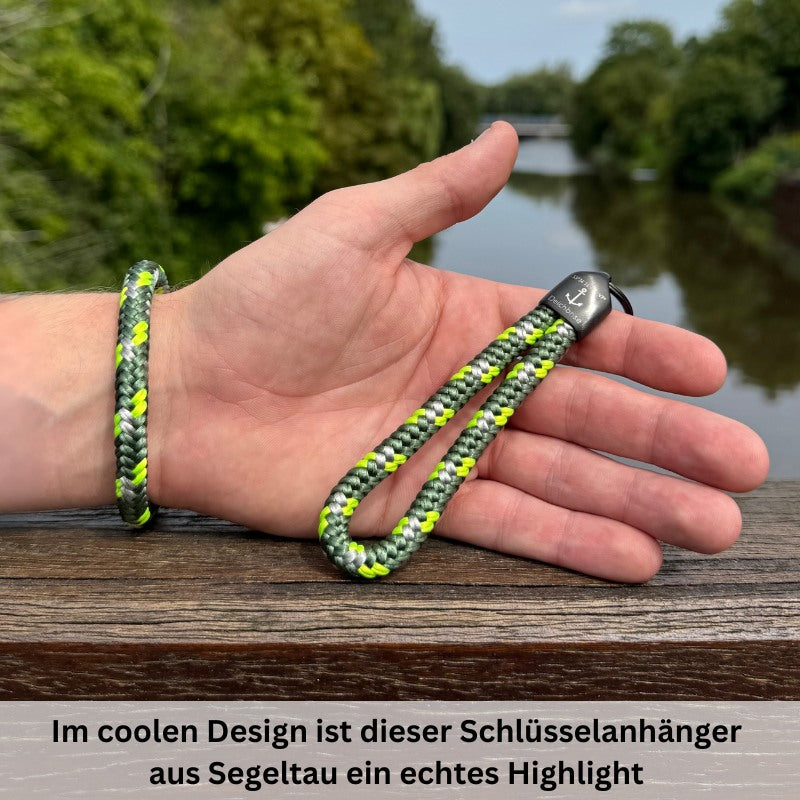 Schlüsselanhänger aus Segeltau Kitesurfer (8mm)