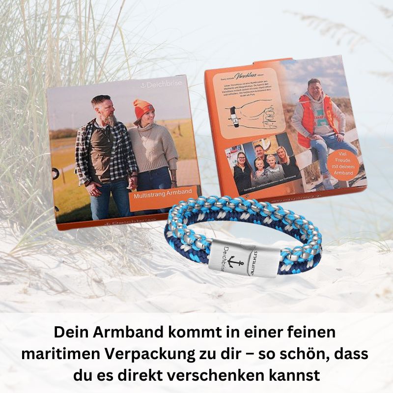 Armband Jan der Tiefseetaucher (Multistrang) Stahl-Tau & Segeltau
