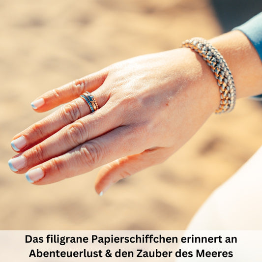 Ring Papierschiffchen aus Edelstahl (Stapelring)