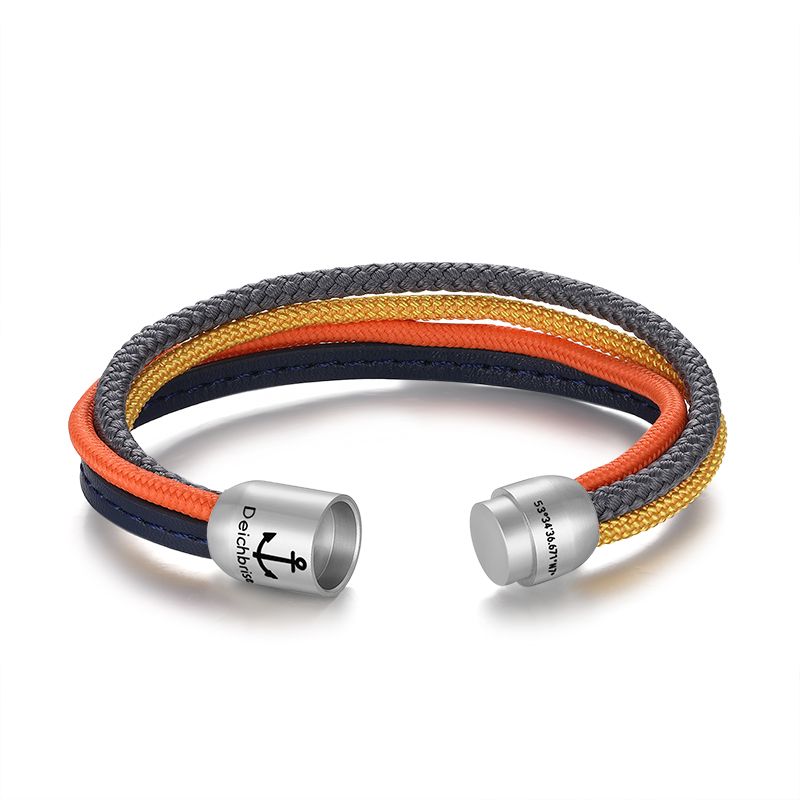 Multistrang Armband Sundowner (Segelseil & Fibre Leder) (Veggie)