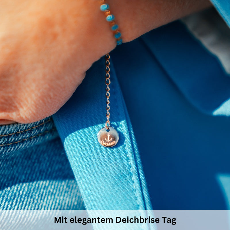 Armband aus Edelstahl Türkis