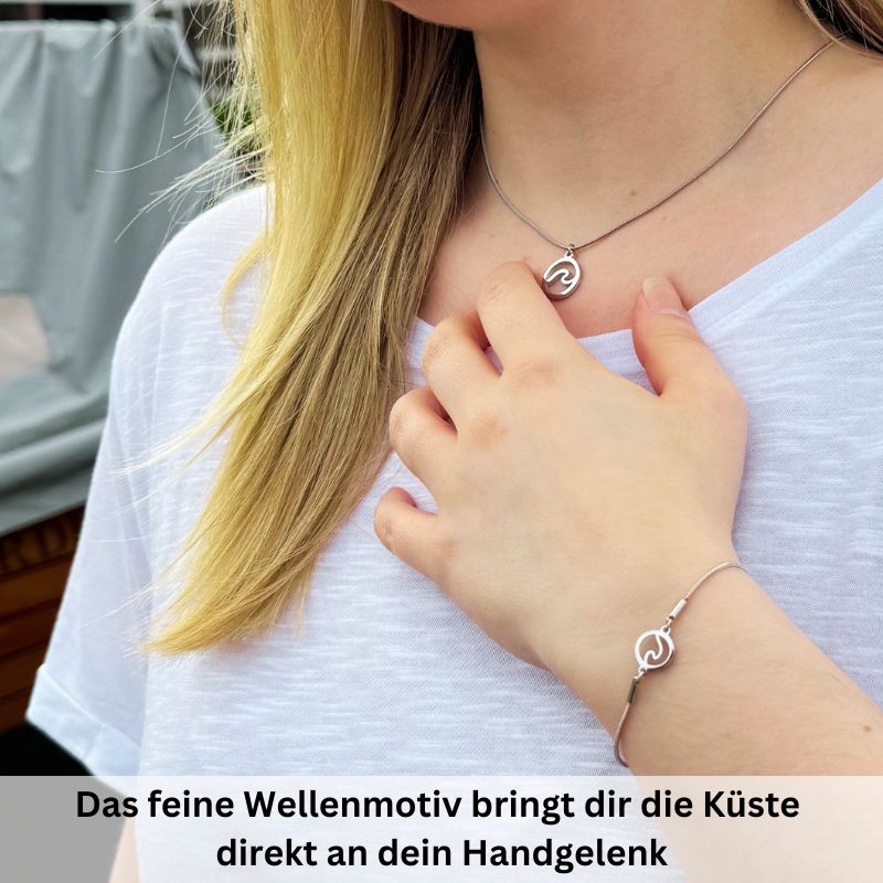 Armband aus Edelstahl Welle