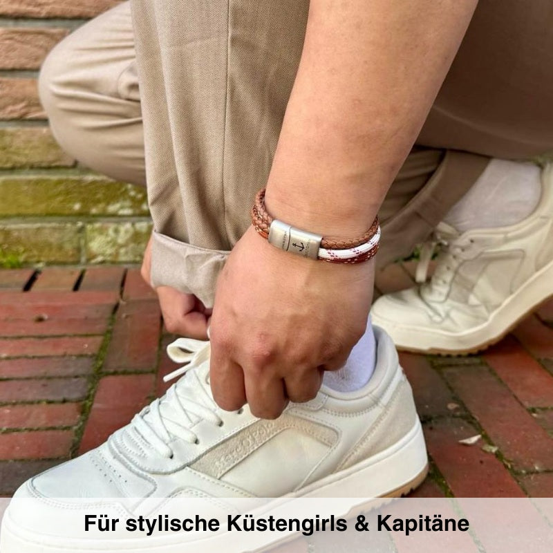 Leder & Segelseil Armband Strandgut (Multistrang)
