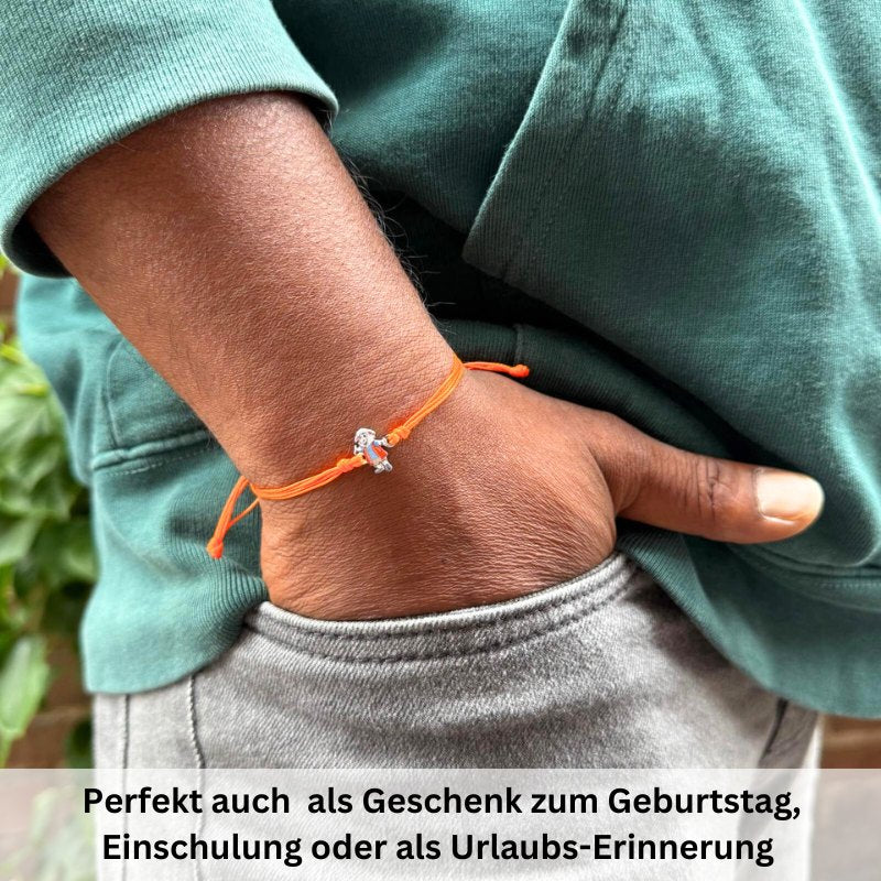 Armband Deichi aus Wachs-Seil & Edelstahl