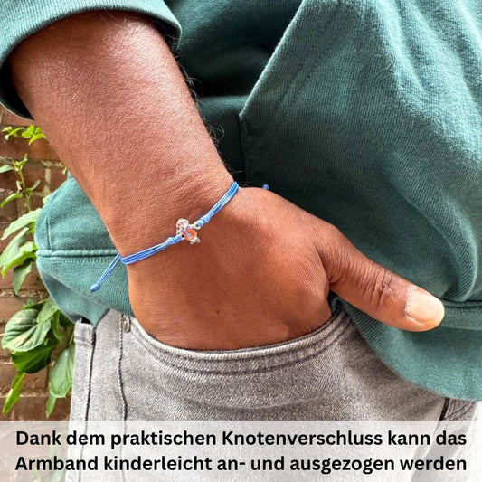 Armband Deichi aus Wachs-Seil & Edelstahl