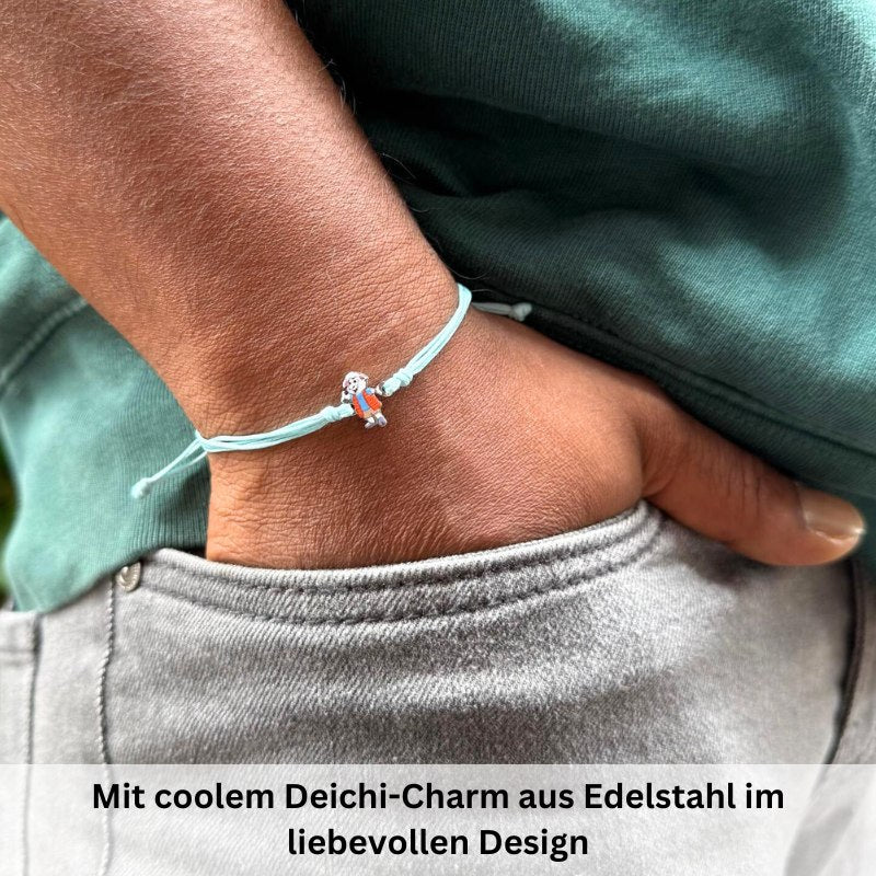 Armband Deichi aus Wachs-Seil & Edelstahl