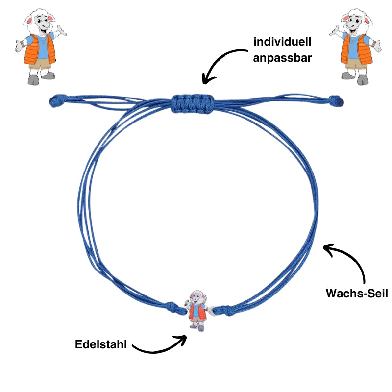 Armband Deichi aus Wachs-Seil & Edelstahl