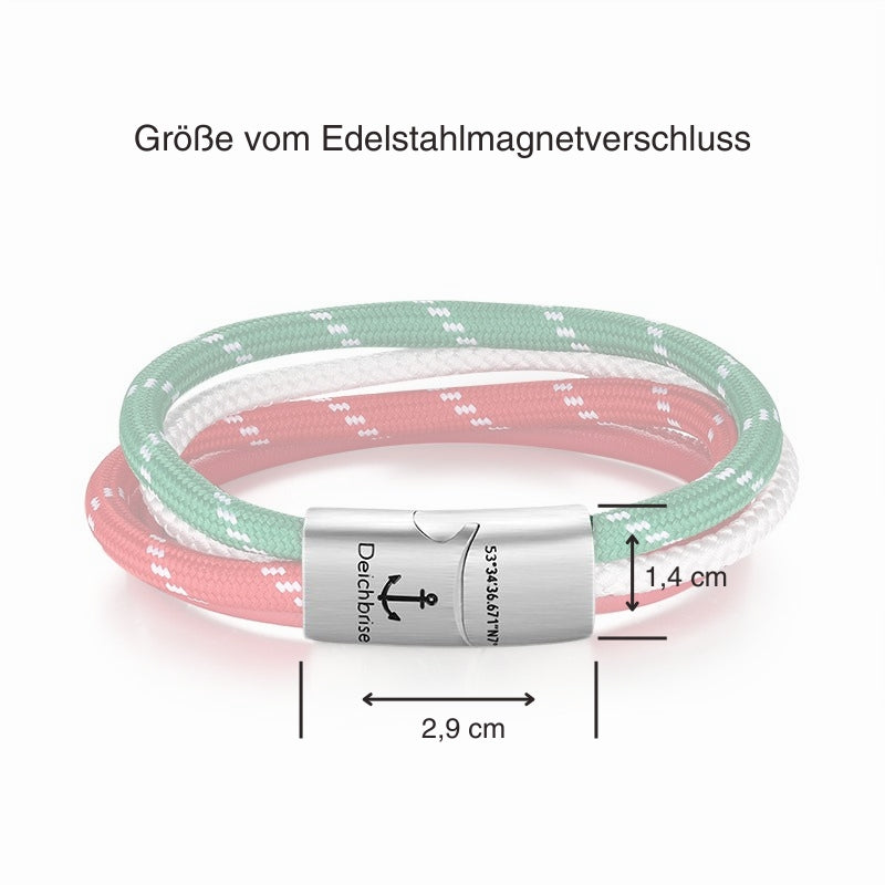 Leder & Segelseil Armband Südwind (Multistrang)