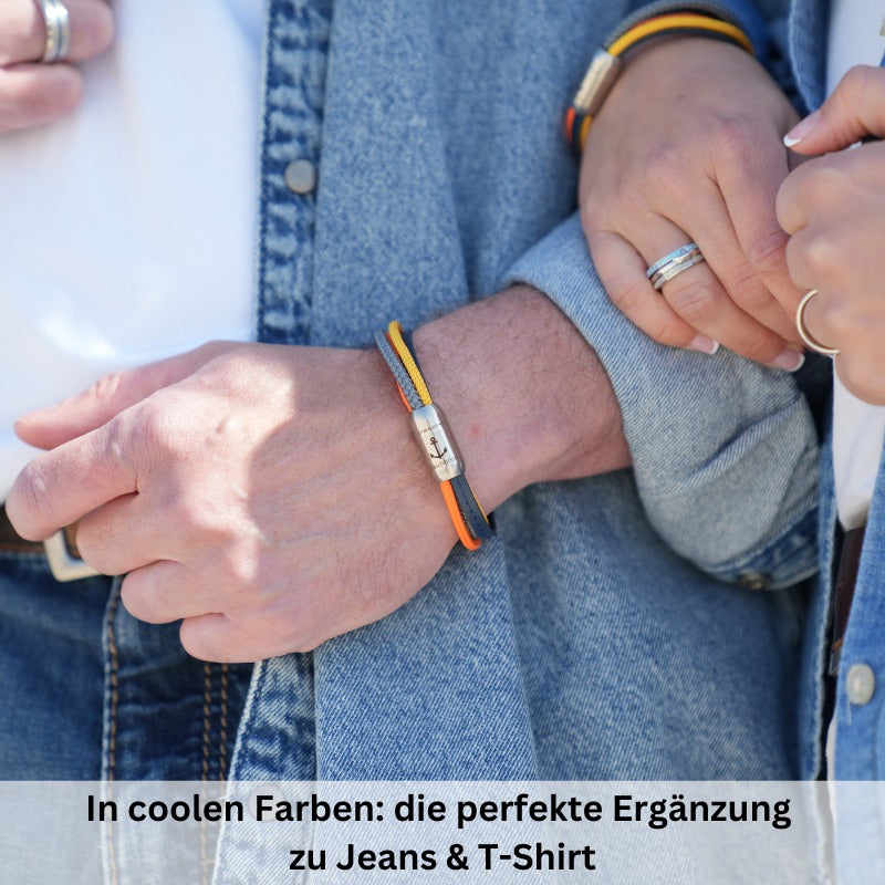Multistrang Armband Sundowner (Segelseil & Fibre Leder) (Veggie)