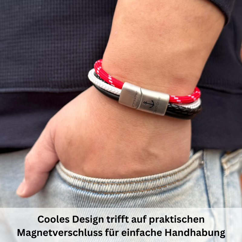 Leder & Segelseil Armband Nordisch (Multistrang)