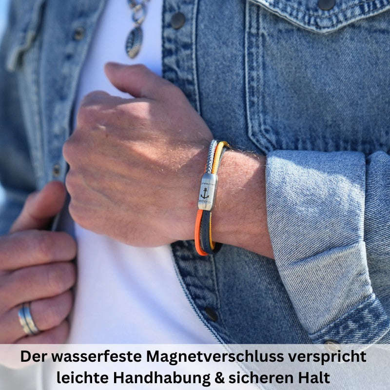 Multistrang Armband Sundowner (Segelseil & Fibre Leder) (Veggie)