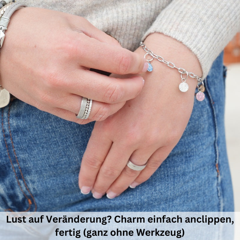 Charms Armband Küstenliebe aus Edelstahl (Click-it)