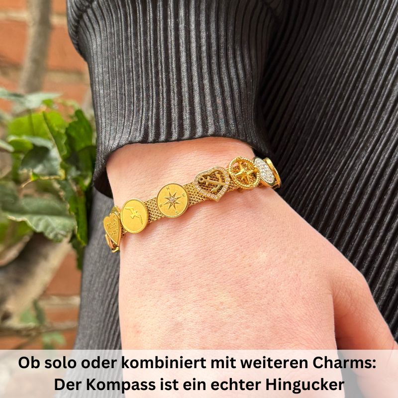 Charm Kompass mit Stein (Lüttje-Charming)