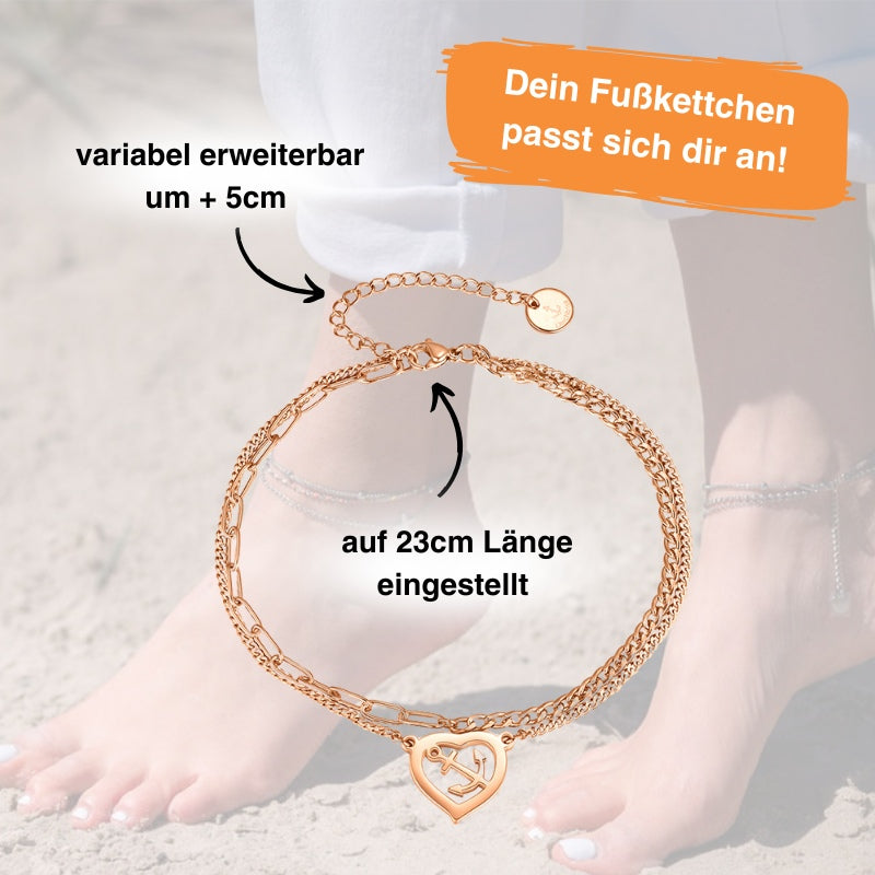 Fußkettchen aus Edelstahl BeachMix