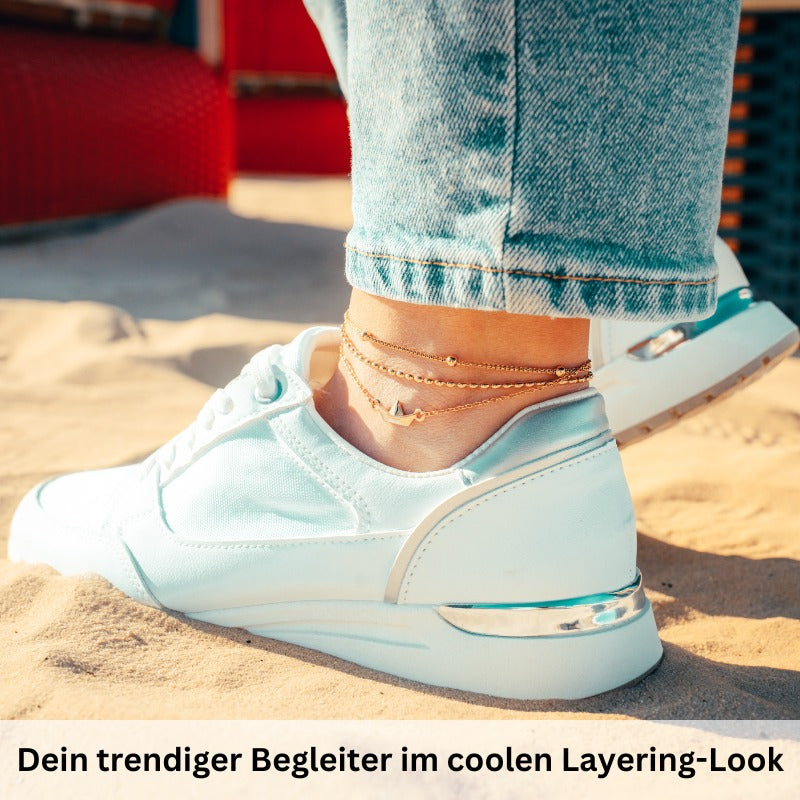 Fußkettchen aus Edelstahl Papierschiffchen