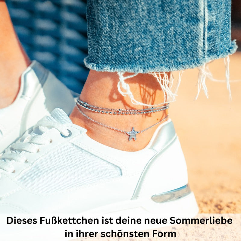 Fußkettchen aus Edelstahl Seestern
