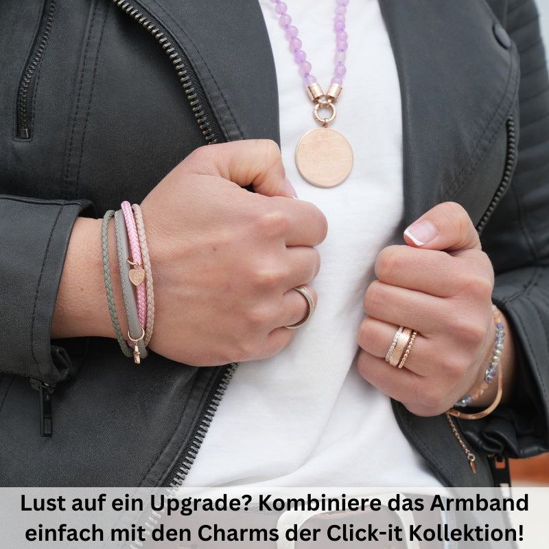 Multistrang Armband Küstenliebe (Segelseil & Fibre Leder) (Veggie)
