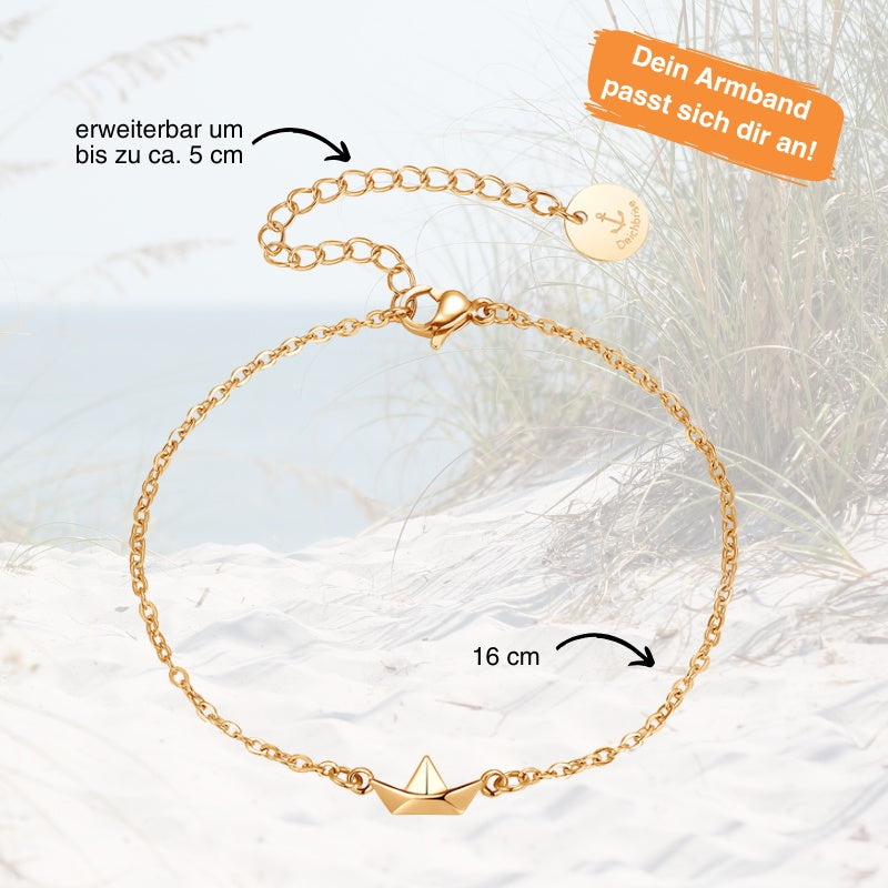 Armband aus Edelstahl Papierschiffchen