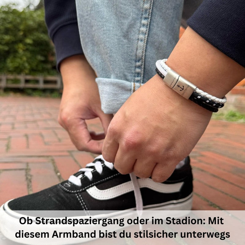 Leder & Segelseil Armband Nordwind (Multistrang)