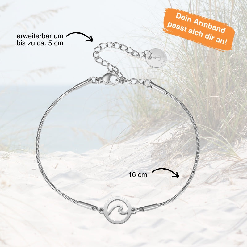 Armband aus Edelstahl Welle