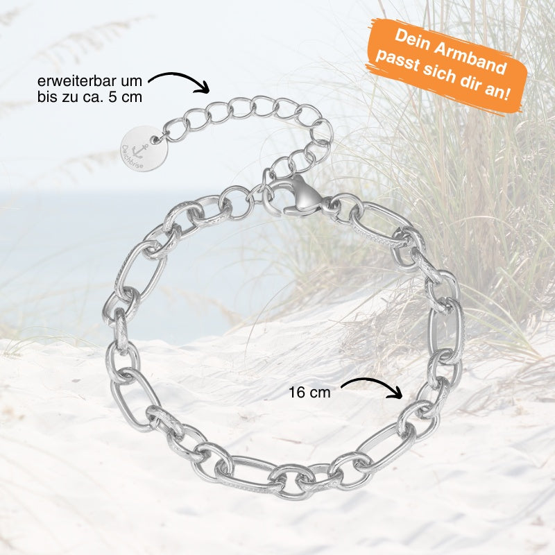 Charms Armband Ankerplatz aus Edelstahl (Click-it)