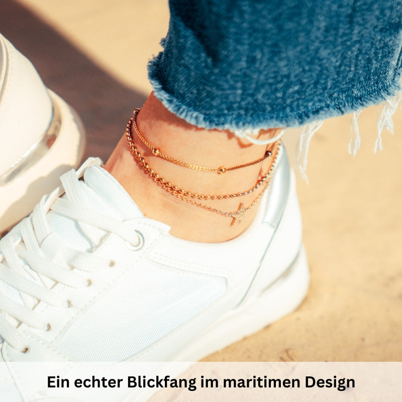 Fußkettchen aus Edelstahl Seestern