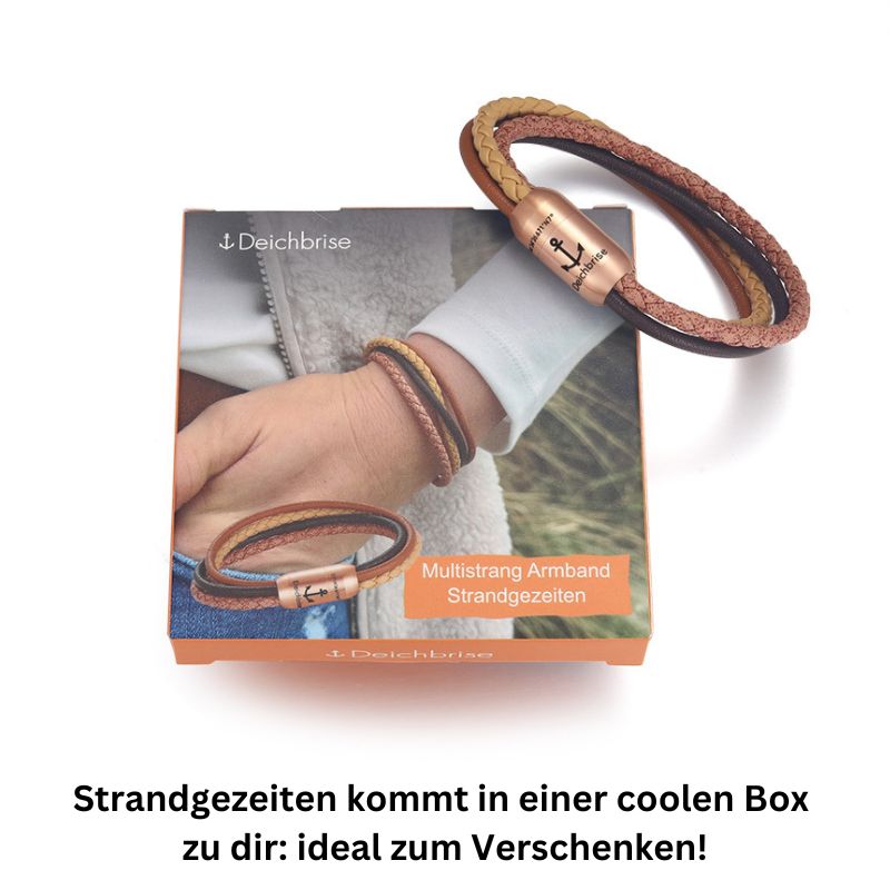 Multistrang Armband Strandgezeiten (Fibre Leder) (Veggie)