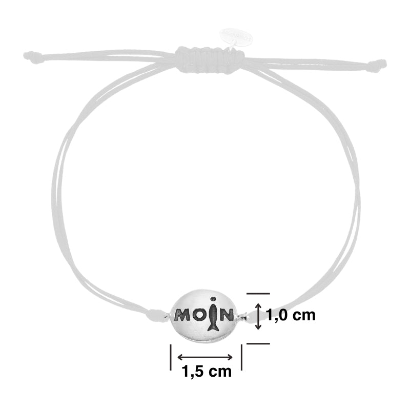 Schmuck Set "Moin" aus 925er Silber (schwarz) (Wachs-Cord)