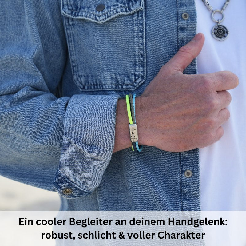 Multistrang Armband Summer Beach (Segelseil & Fibre Leder) (Veggie)
