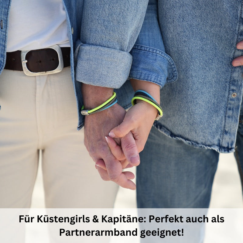 Multistrang Armband Summer Beach (Segelseil & Fibre Leder) (Veggie)