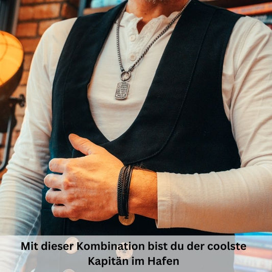 Kette mit Anhänger Steuermanns Traum + Armband Rocky