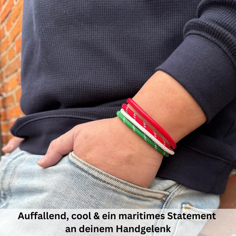 Leder & Segelseil Armband Südwind (Multistrang)