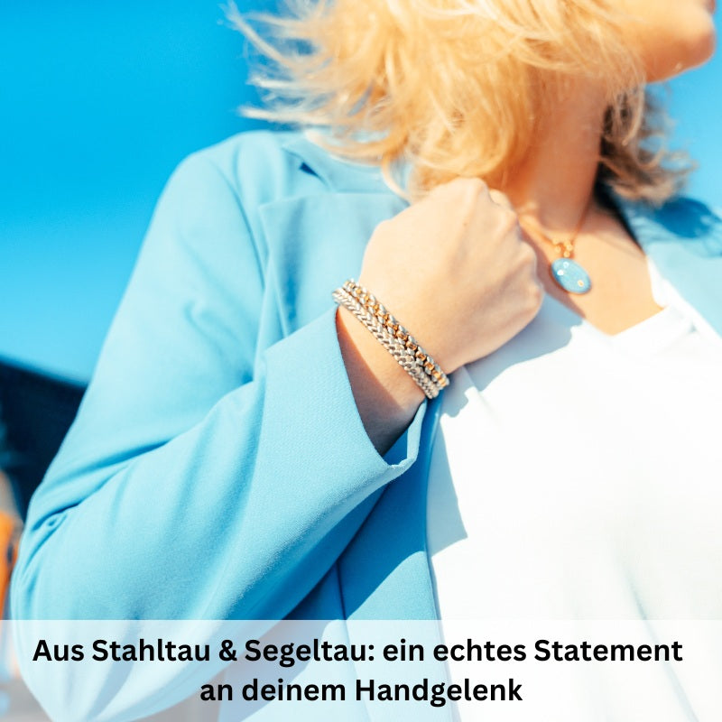 Armband Joleen am Sandstrand (Multistrang) Stahl-Tau & Segeltau