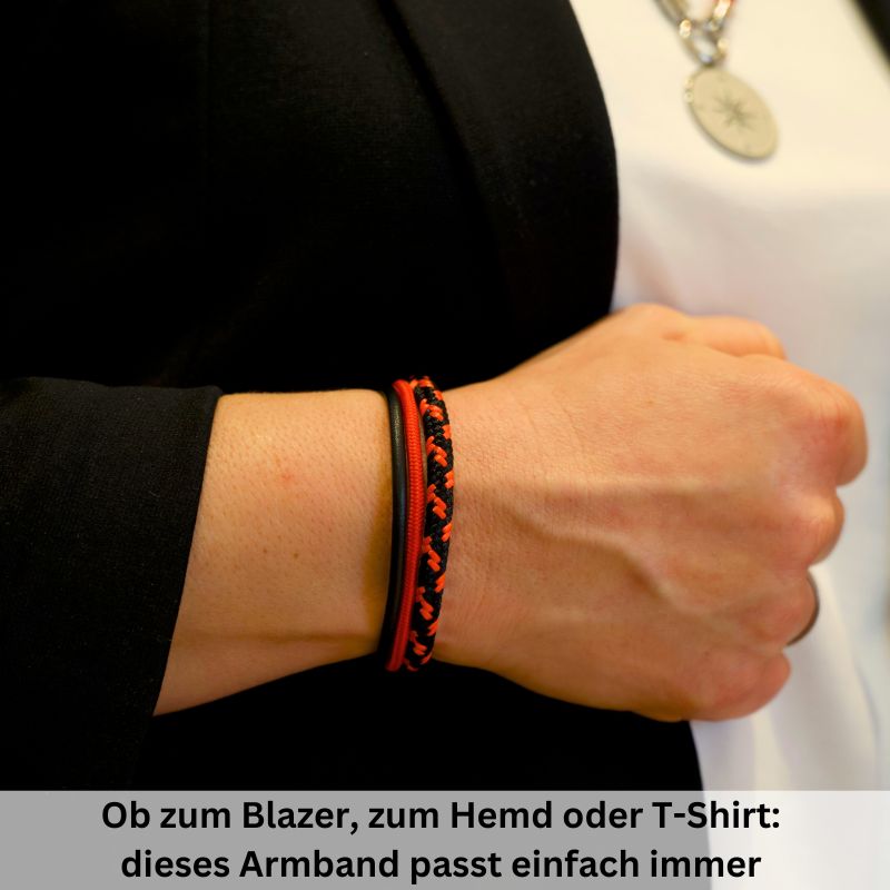 Segeltau & Leder Armband Leuchtfeuer (Multistrang)