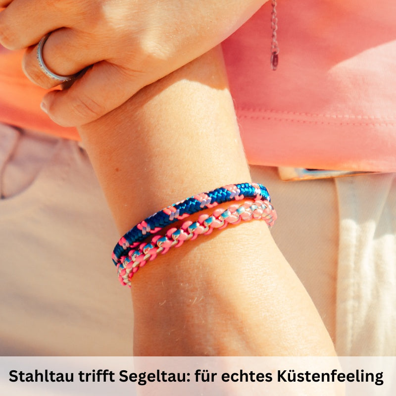 Armband Käptin (Multistrang) Stahl-Tau & Segeltau