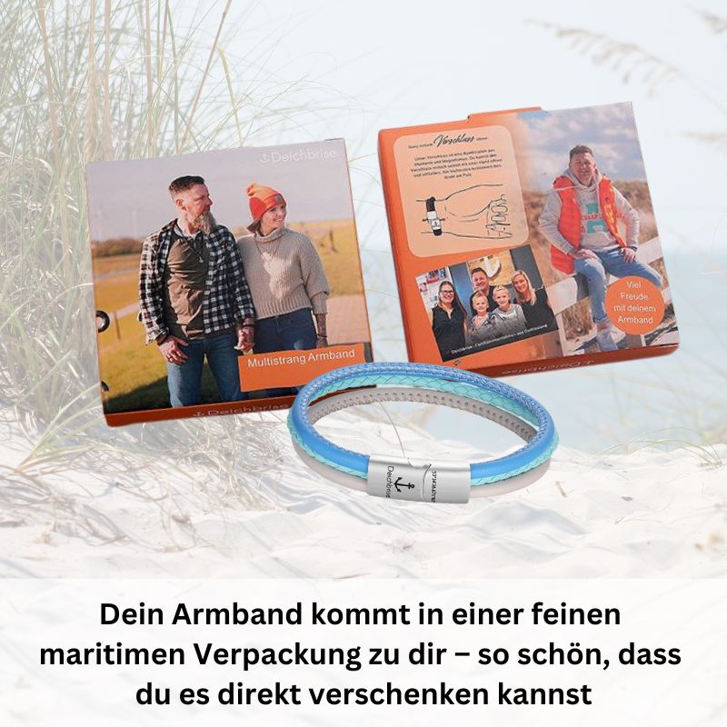 Leder-Armband Strand und Meer (Multistrang)