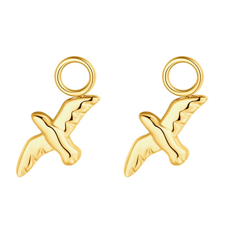 Charm für Ohrringe (Creolen) Möwe aus Edelstahl (Paar)