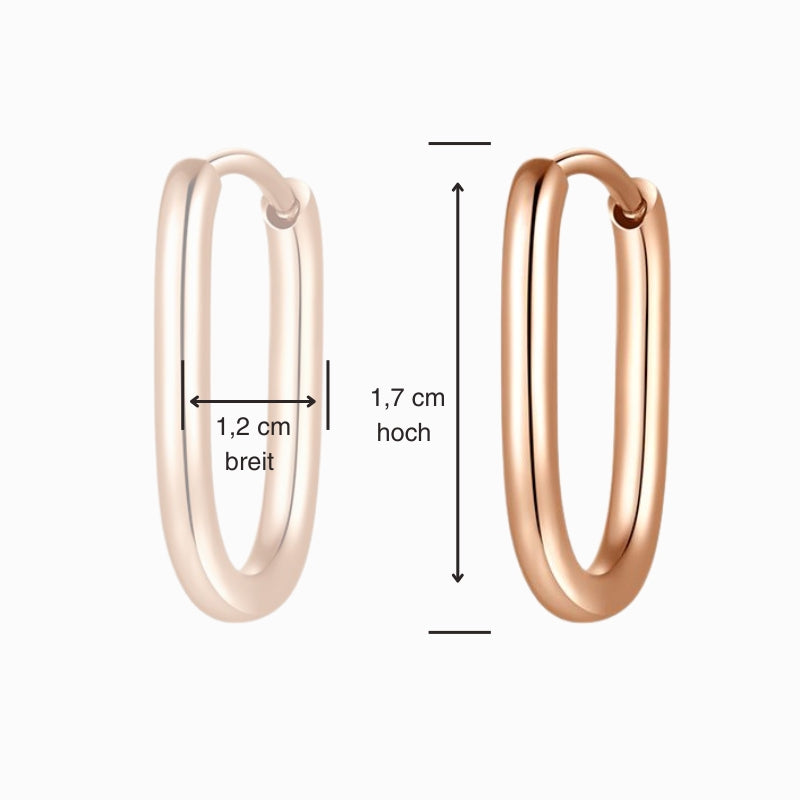 Ovale Creolen für Charm Anhänger (klein | 17 mm) aus Edelstahl (Paar)