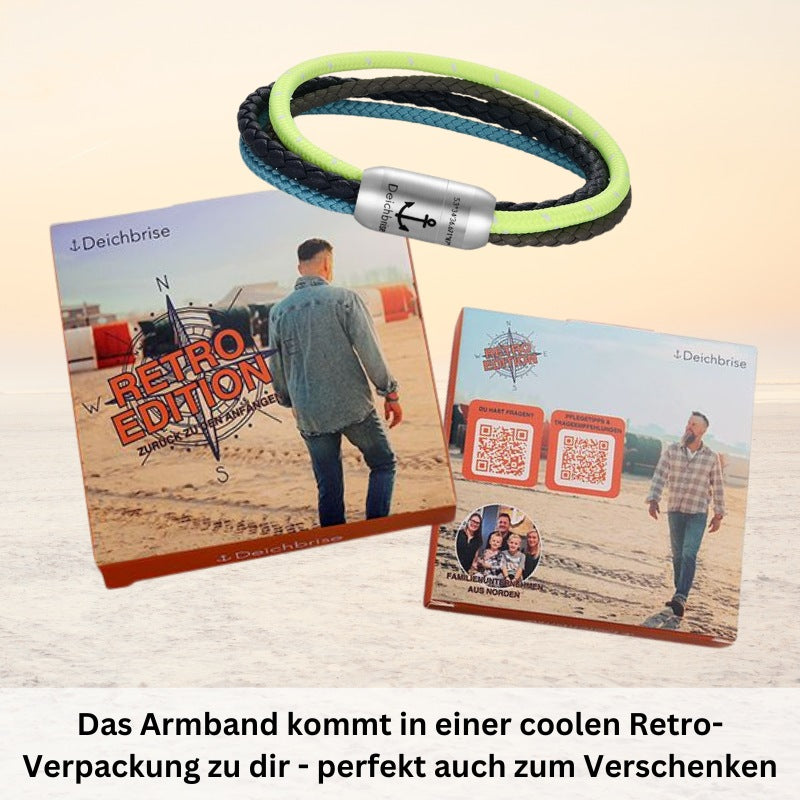 Multistrang Armband Summer Beach (Segelseil & Fibre Leder) (Veggie)