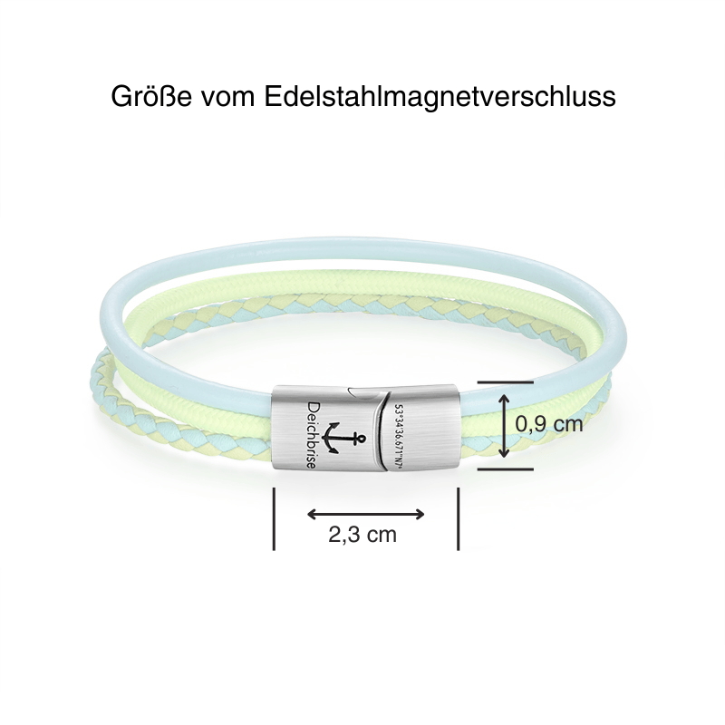 Leder & Segelseil Armband Fresh Day (Multistrang)