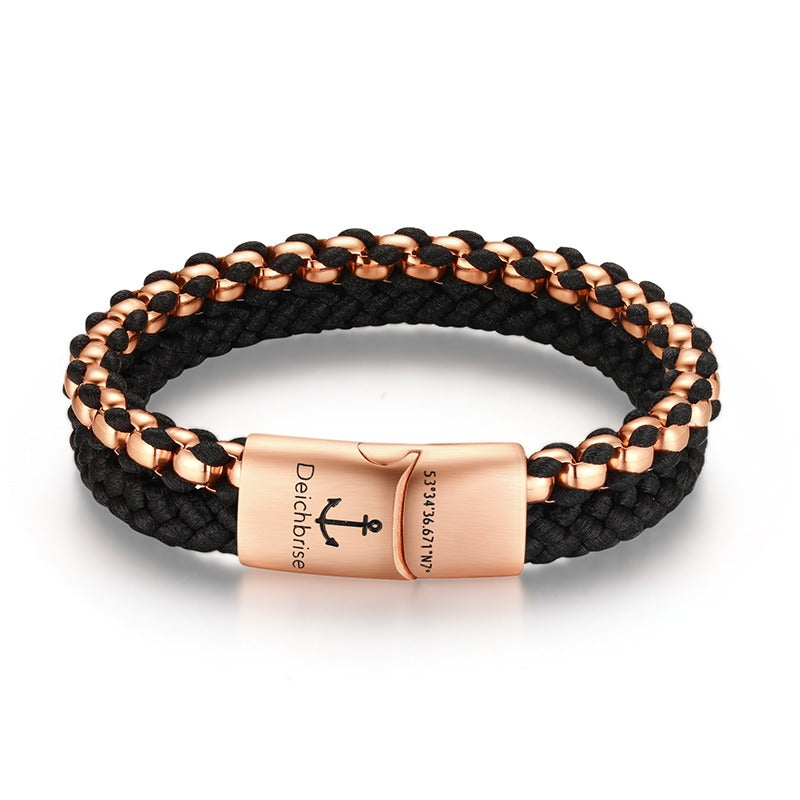 Armband Black Sand 2 (Multistrang) Stahl-Tau & Segeltau