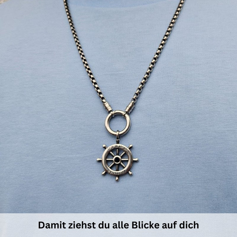 Kettenanhänger Steuerrad (groß) aus Edelstahl