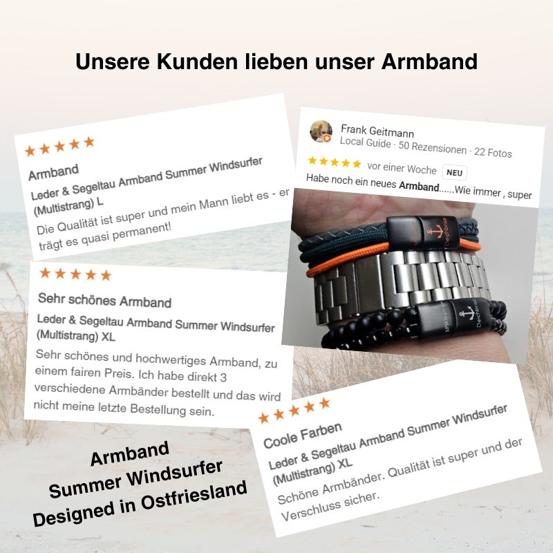 Leder & Segeltau Armband Summer Windsurfer (Multistrang)