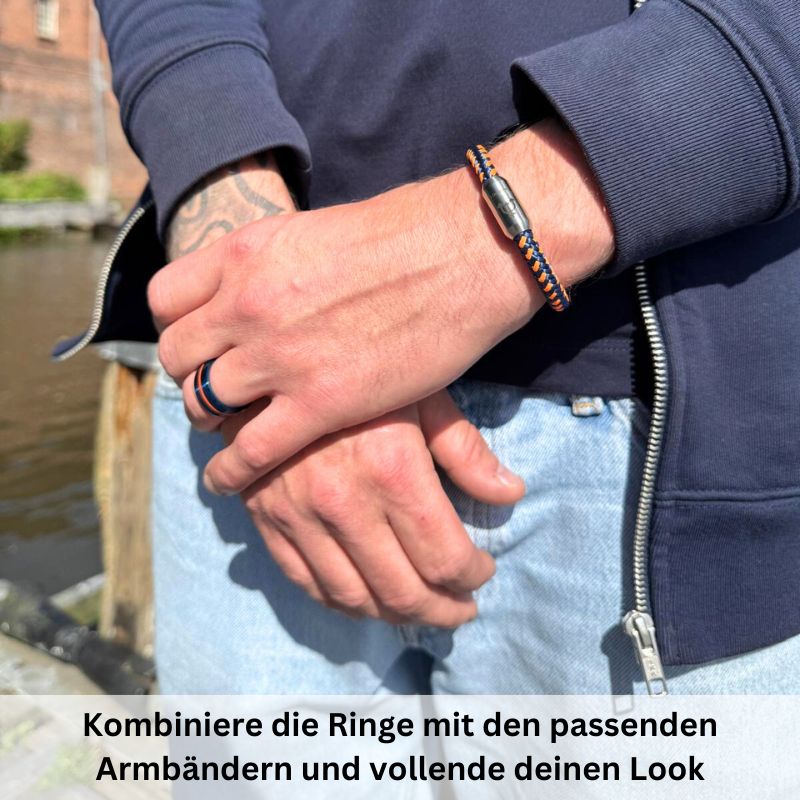 Unisex Ring zweifarbig (Amrum, Windstärke, Kitesurfer)