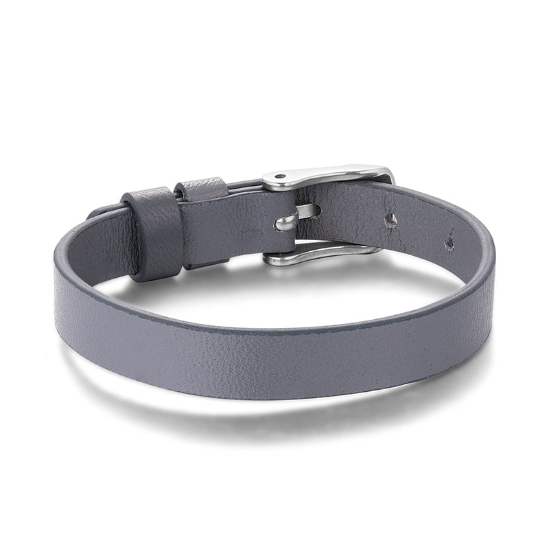 Kids-Armband Veggie-Leder grau (Lüttje-Charming)