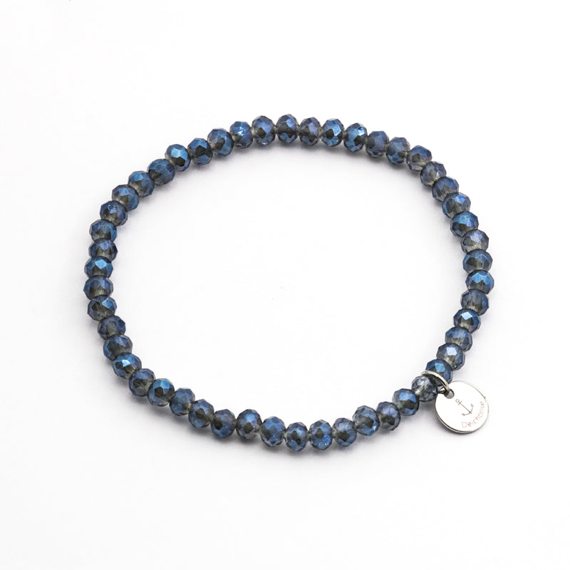 Glasperlen Armband (greyblue-shine)