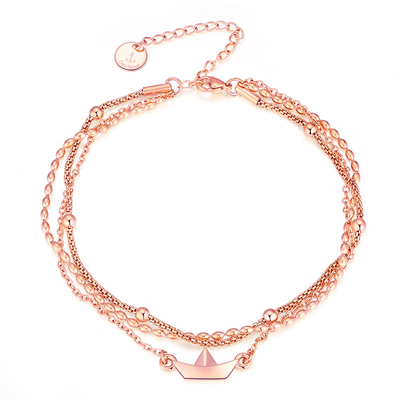 Fußkettchen aus Edelstahl Papierschiffchen