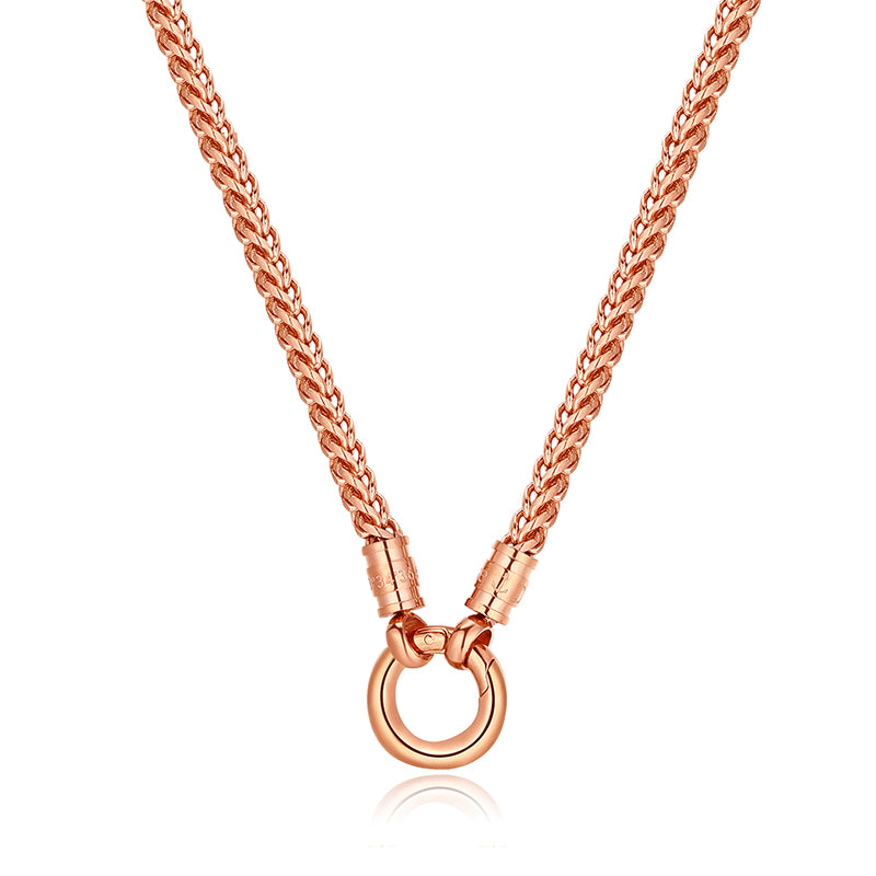 Kette Dünengeflecht 2,5mm (mit Rund-Karabiner) aus Edelstahl